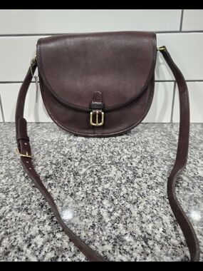 Coach Vintage Brown Leather Saddle Crossbody Bag (9750)